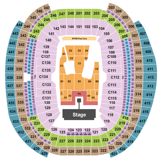 Allegiant Stadium AC/DC Seating Chart